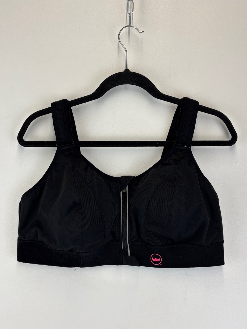 SHEFIT Ultimate Sports Bra Black High Impact Front Zip Size 2Luxe